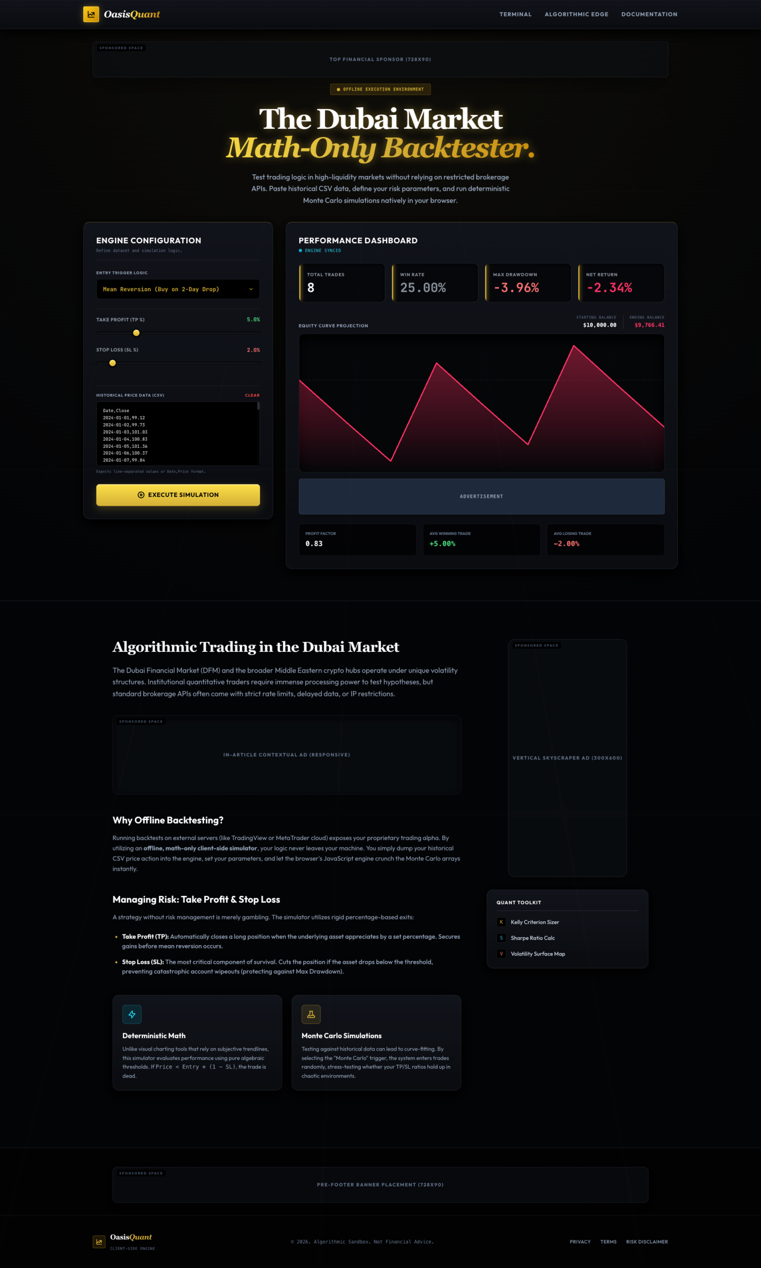 The Dubai Market Algo-Trading _Math-Only_ Backtester